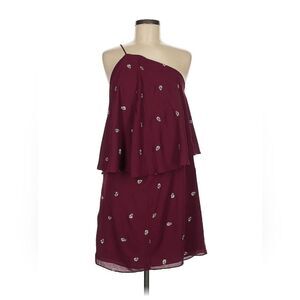 Three Eighty Two Elegant One-Shoulder Burgundy Dress